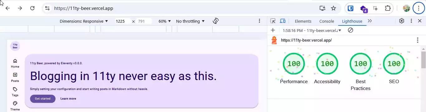 Four Hundos Lighthouse score Four Hundos Lighthouse score